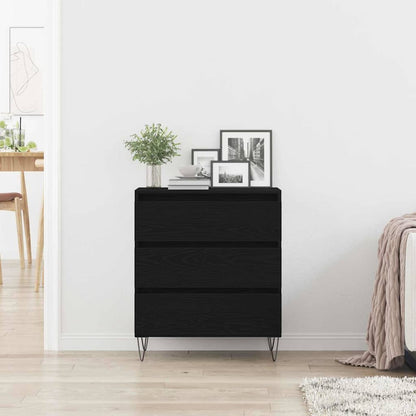 vidaXL Sideboard Black Oak 60 x 35 x 70 cm Engineered Wood 4