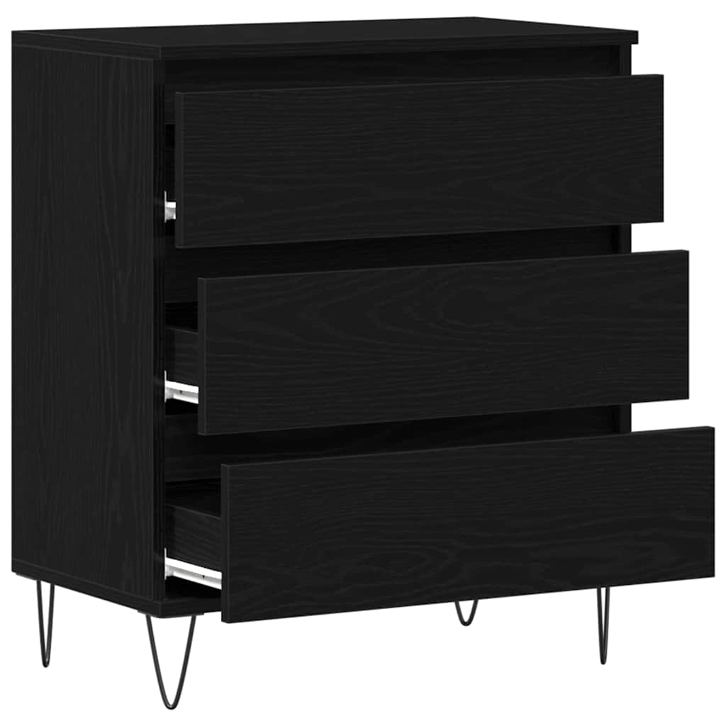 vidaXL Sideboard Black Oak 60 x 35 x 70 cm Engineered Wood 5
