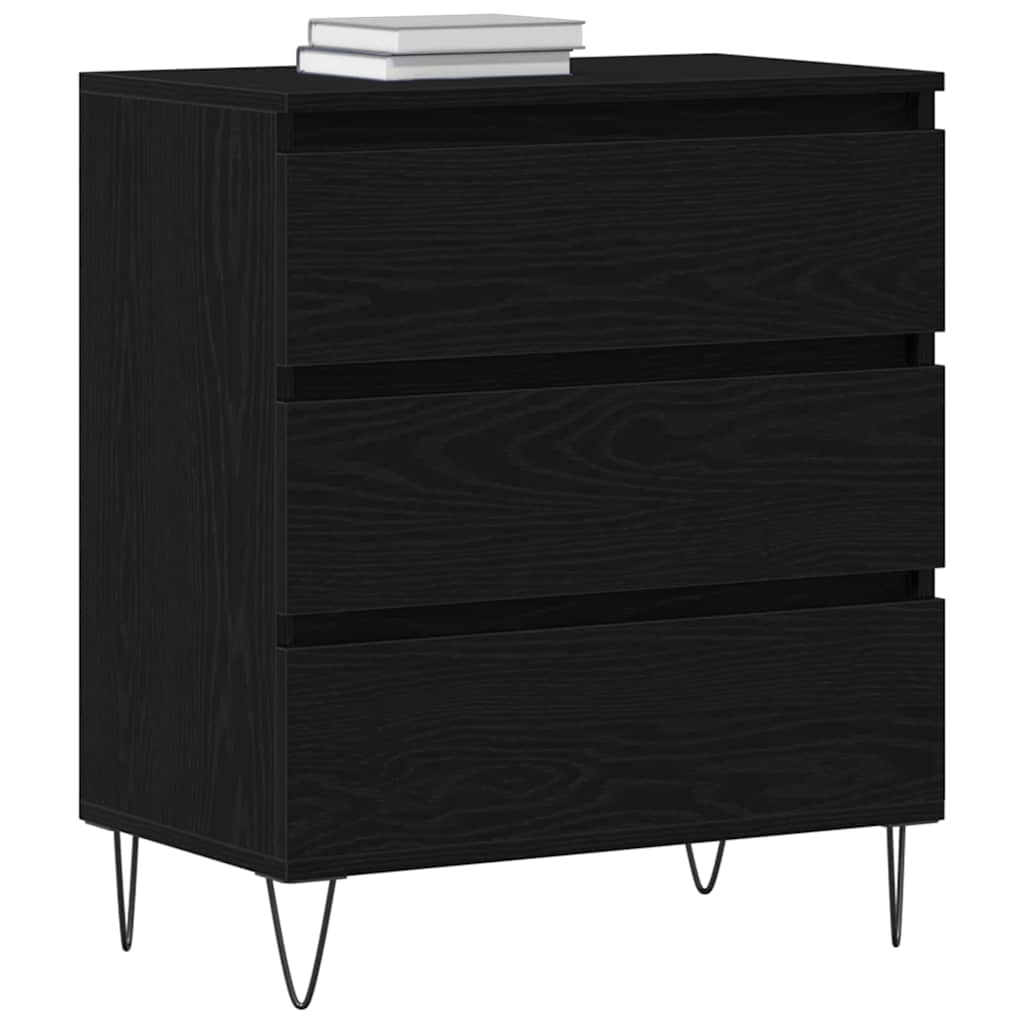 vidaXL Sideboard Black Oak 60 x 35 x 70 cm Engineered Wood 3