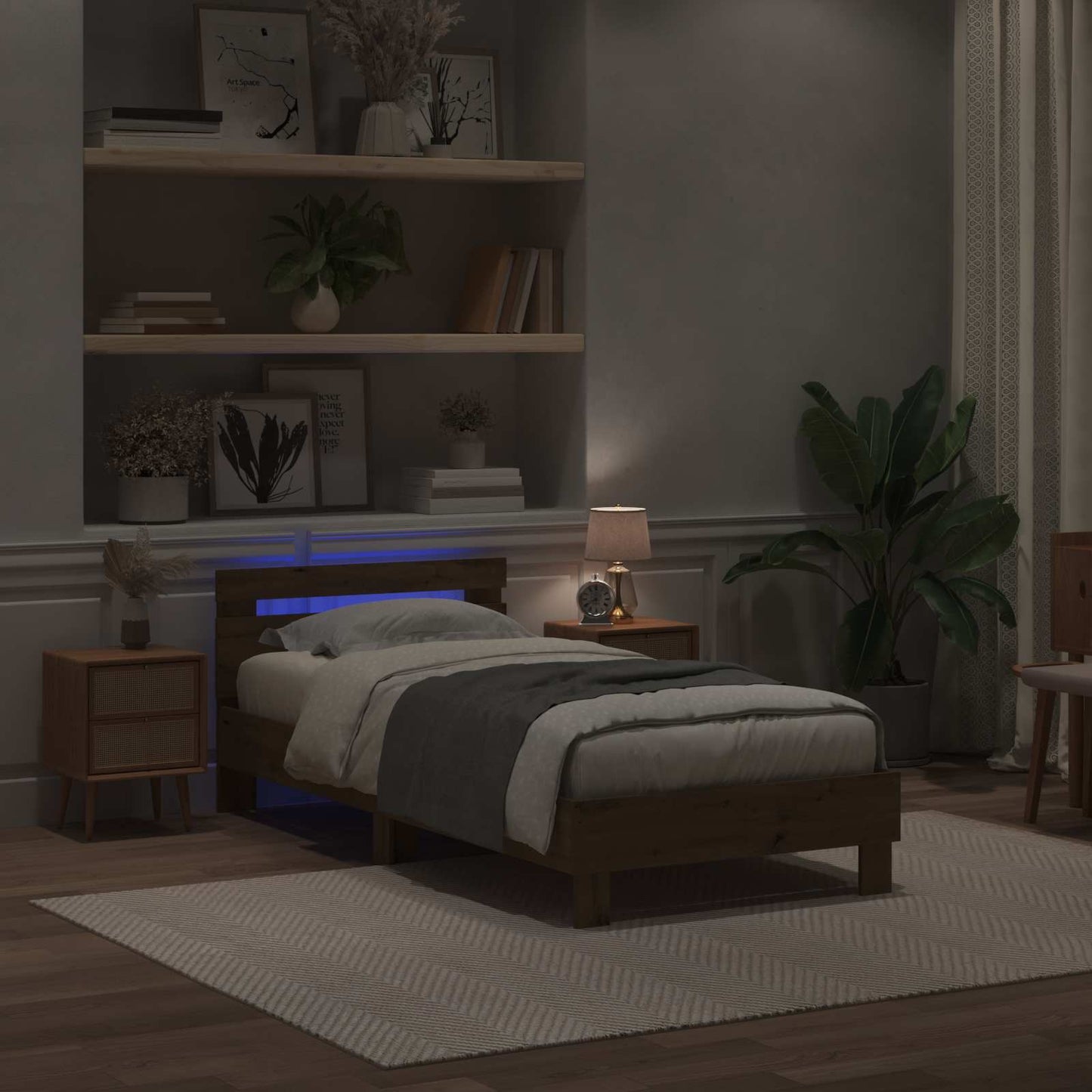vidaXL Bed Frame Artisan Oak 75 x 190 cm Engineered Wood 3