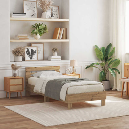 vidaXL Bed Frame Artisan Oak 75 x 190 cm Engineered Wood 1