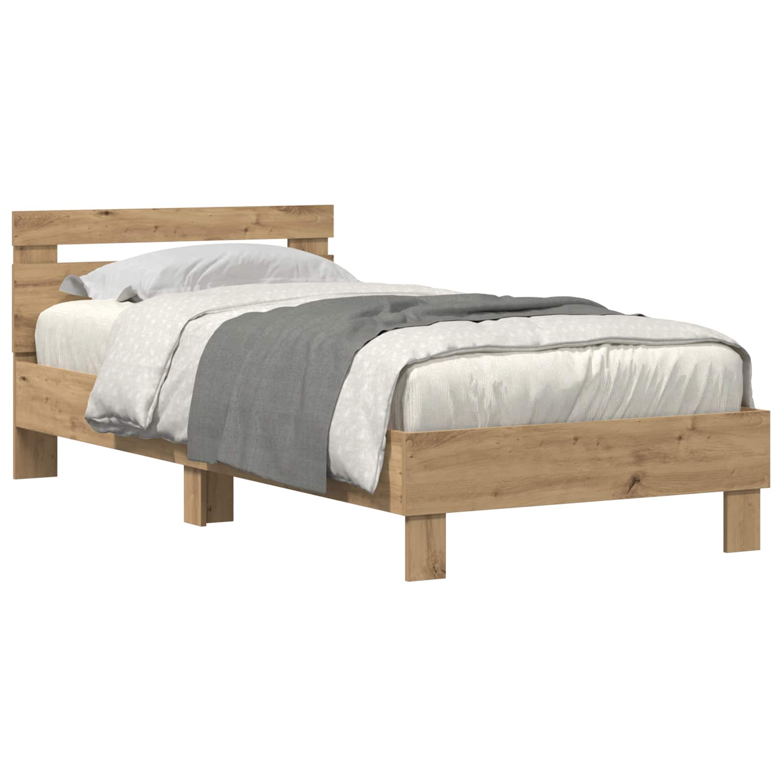 vidaXL Bed Frame Artisan Oak 75 x 190 cm Engineered Wood 4