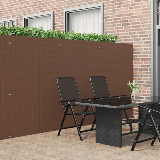 Double-Sided Garden Fence Height 500 cm Brown 180 cm