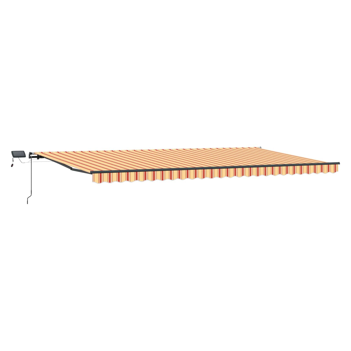 Manual Awning with Solar LED 6 x 3 m 100% Polyester with Anthracite Frame Drop 300 cm Width 600 cm Yellow/orange/white