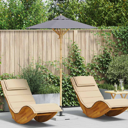vidaXL Garden Parasol Round Ø 150 x 210 cm Bamboo Dark Grey
