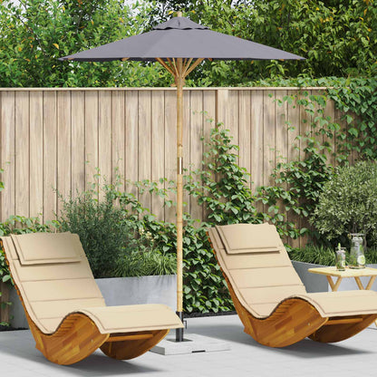 vidaXL Garden Parasol Ø 180 x 230 cm Bamboo Round Dark Grey 1