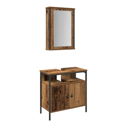2 Piece Bathroom Furniture Set Engineered Wood Old wood