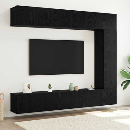 TV Cabinet Set Engineered Wood Width 100 cm Black oak 5