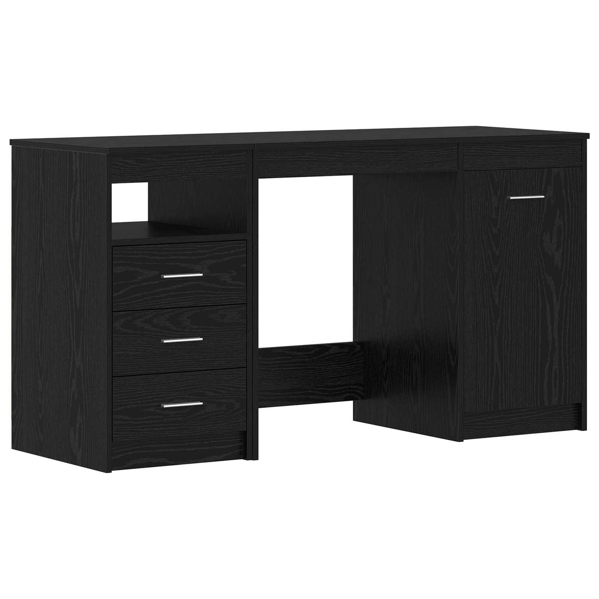 Desk 140x50x76 cm Engineered Wood Black oak