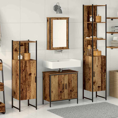 4 Piece Bathroom Furniture Set Engineered Wood Old wood