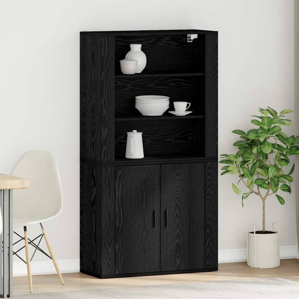 Highboard Engineered Wood Black oak