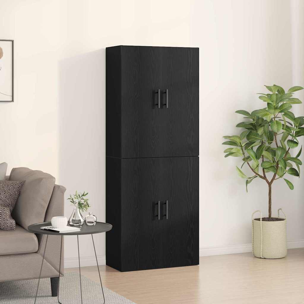 Wall Mounted Cabinets 2 pcs 69.5x34x90 cm Tube Black Black oak