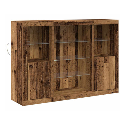 Sideboards with LED Lights 3 pcs Engineered Wood Old wood