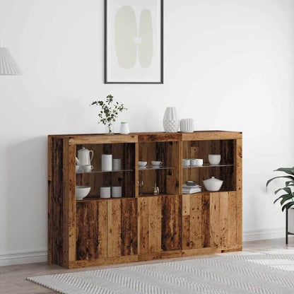 Sideboard with LED Lights 162x37x100 cm Old wood