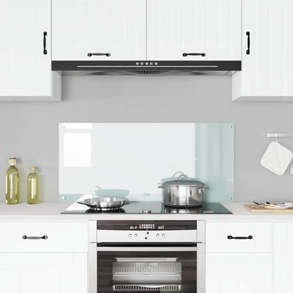vidaXL Kitchen Backsplash White 110 x 50 cm Tempered Glass 3