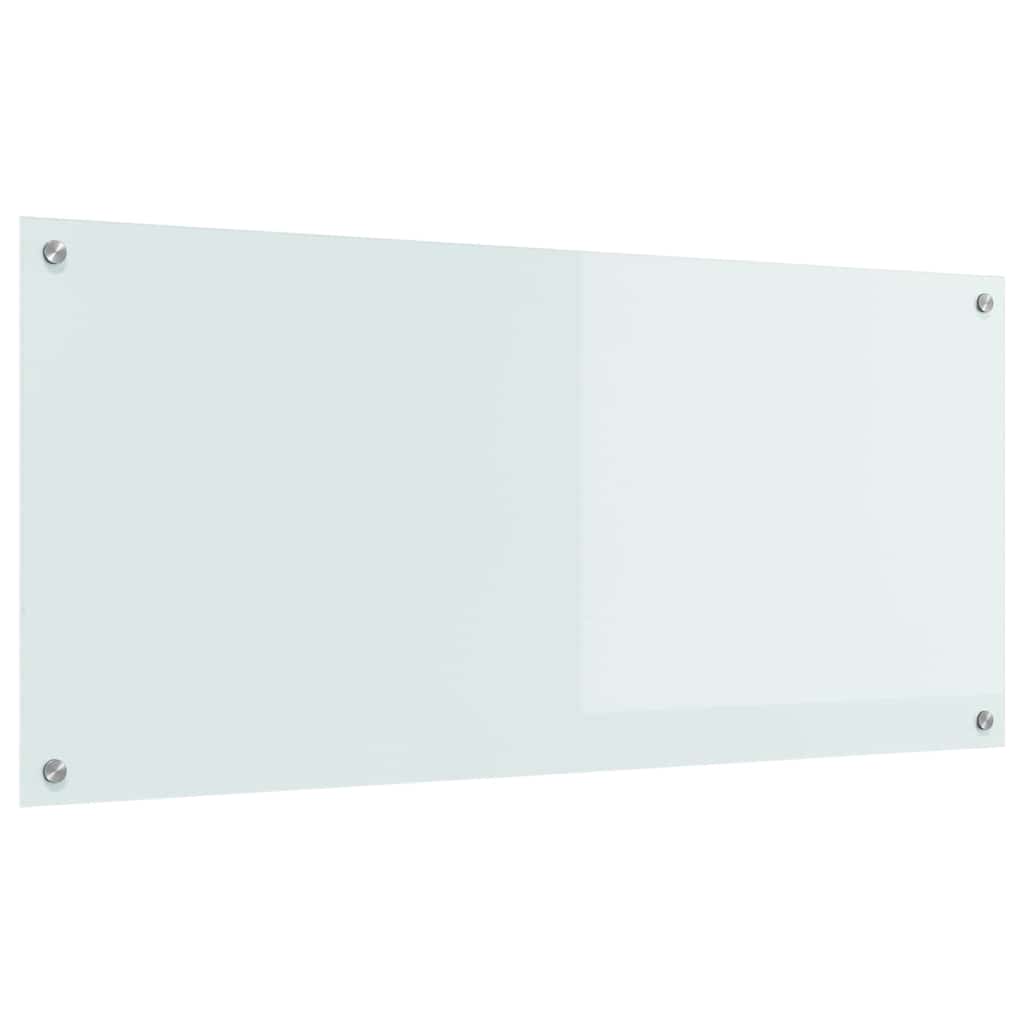 vidaXL Kitchen Backsplash White 110 x 50 cm Tempered Glass 2