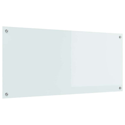 vidaXL Kitchen Backsplash White 110 x 50 cm Tempered Glass 2