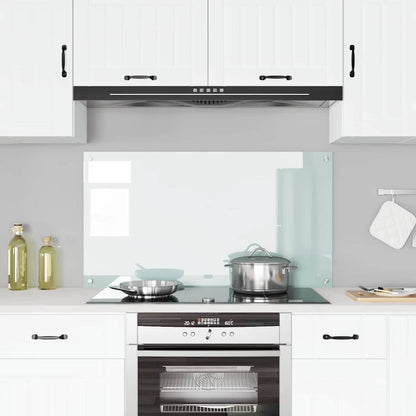 vidaXL Kitchen Backsplash White 110 x 60 cm Tempered Glass 3