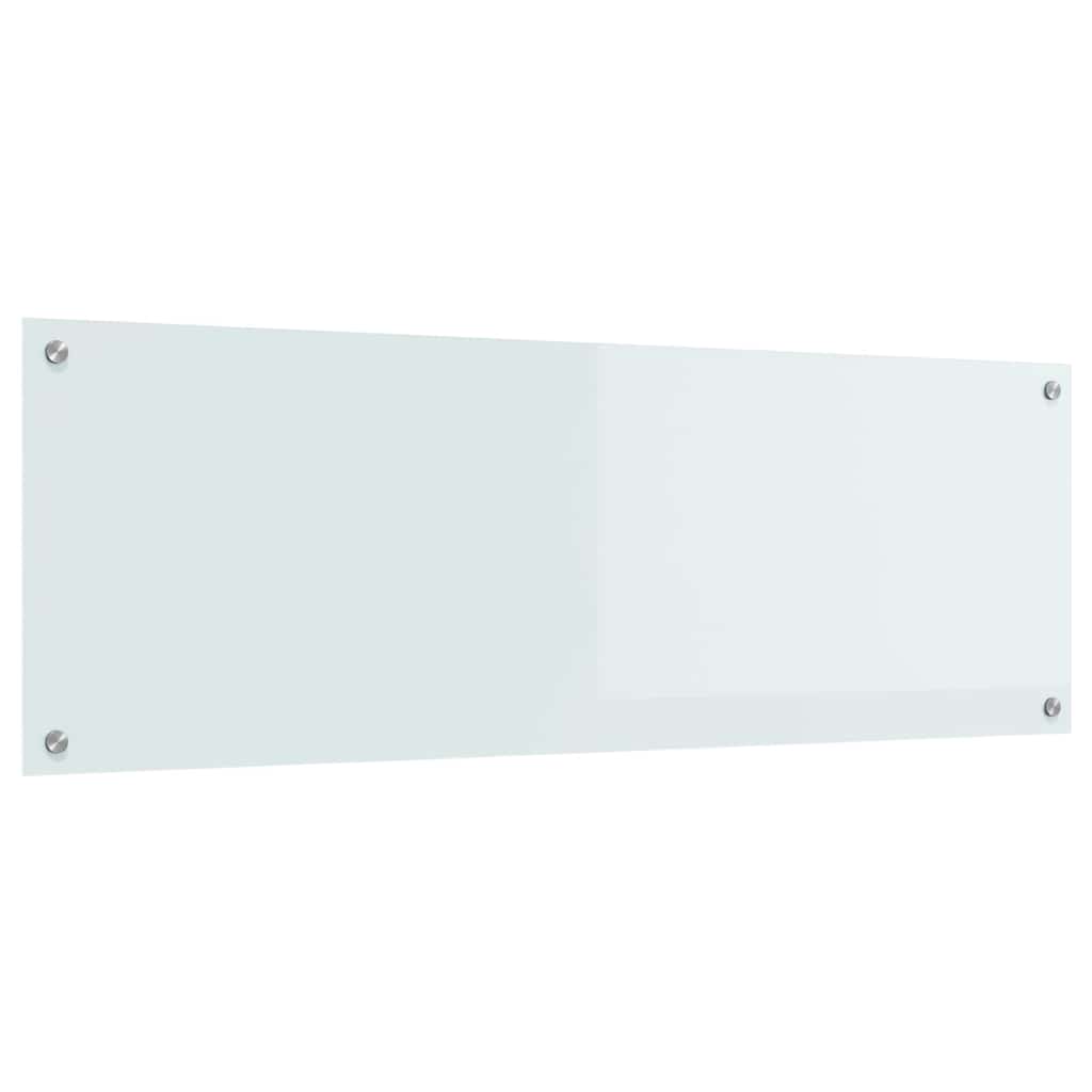 vidaXL Kitchen Backsplash White 120 x 40 cm Tempered Glass 2