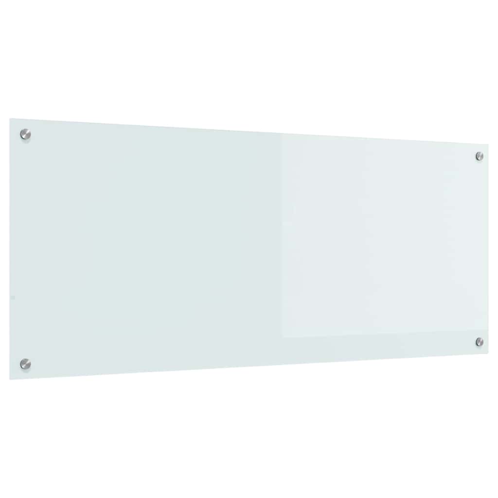 vidaXL Kitchen Backsplash White 120 x 50 cm Tempered Glass 2