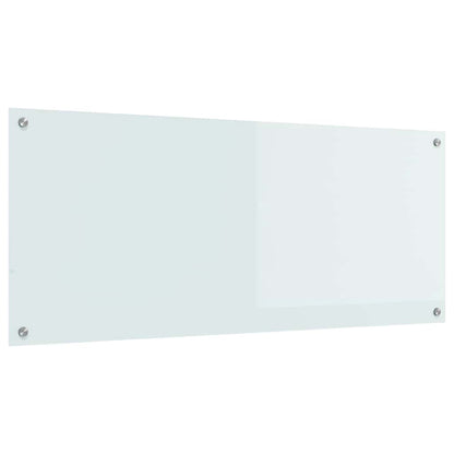 vidaXL Kitchen Backsplash White 120 x 50 cm Tempered Glass 2