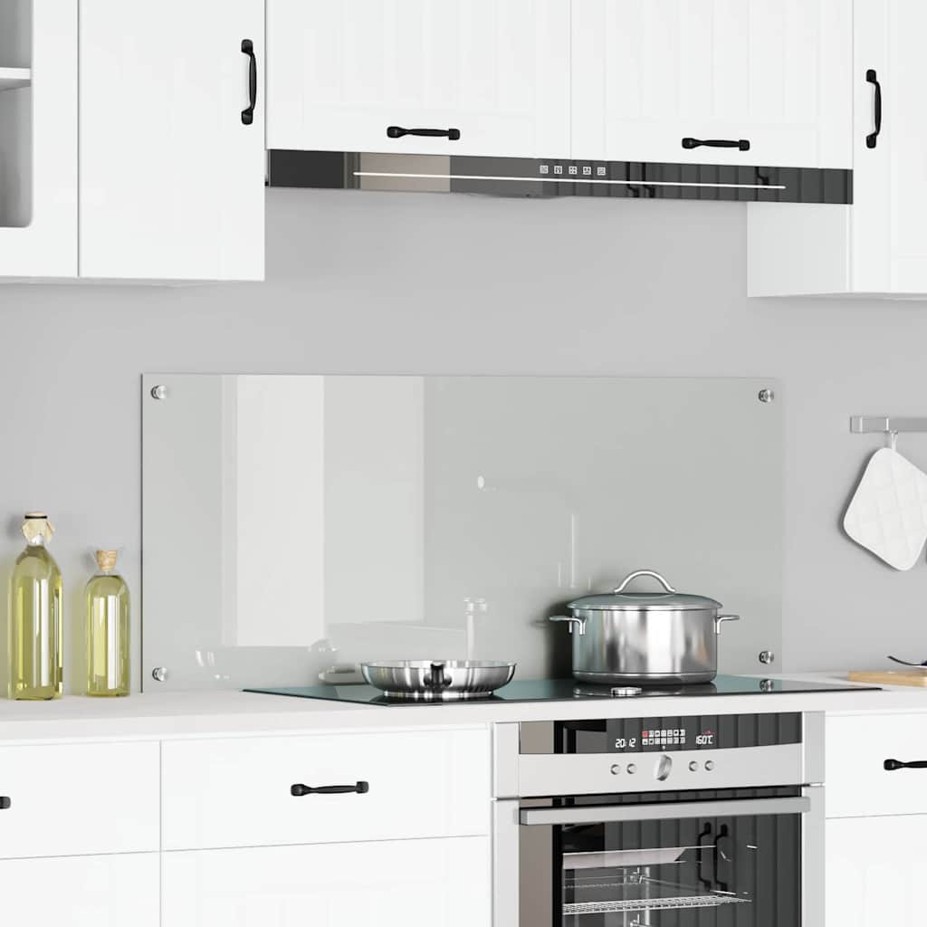 vidaXL Kitchen Backsplash Transparent 120 x 50 cm Tempered Glass 1