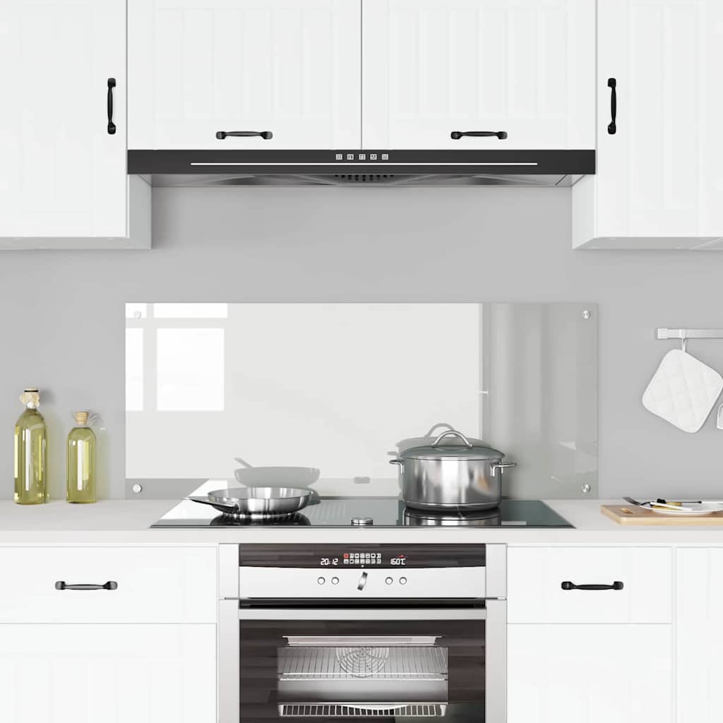 vidaXL Kitchen Backsplash Transparent 120 x 50 cm Tempered Glass 3