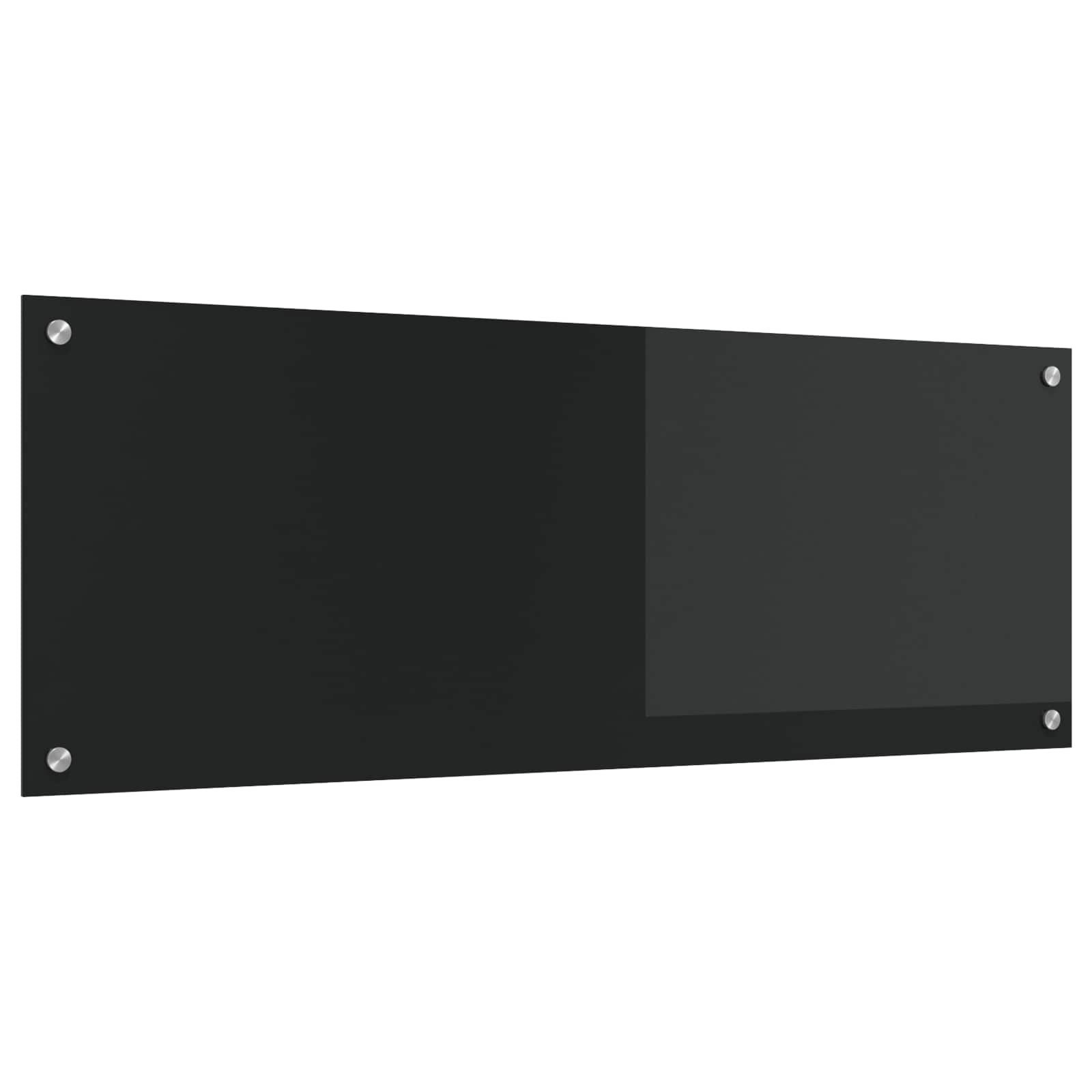 vidaXL Kitchen Backsplash Black 110 x 40 cm Tempered Glass 1