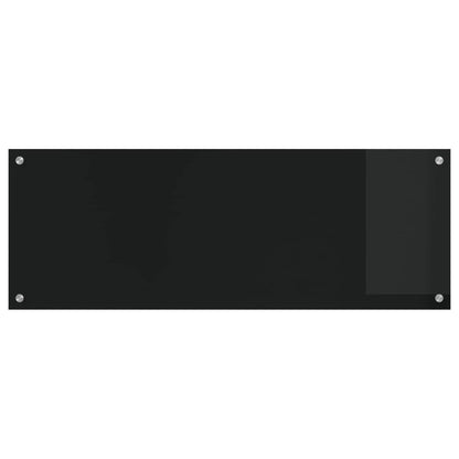 vidaXL Kitchen Backsplash Black 110 x 40 cm Tempered Glass 2
