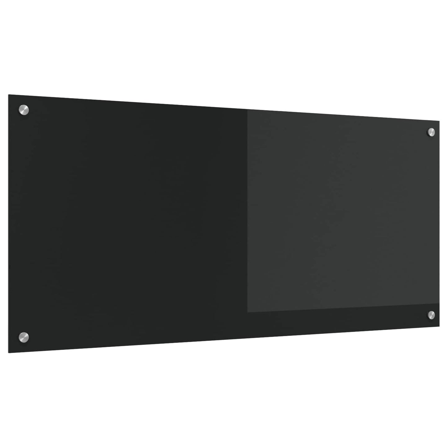 vidaXL Kitchen Backsplash Black 110 x 50 cm Tempered Glass 1