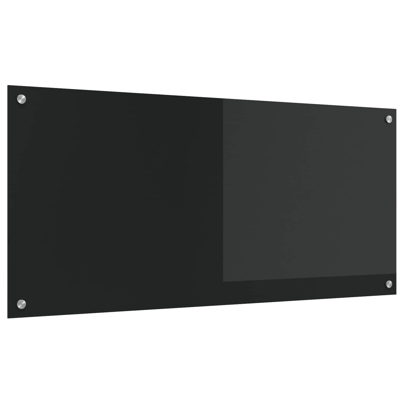 vidaXL Kitchen Backsplash Black 110 x 50 cm Tempered Glass 1