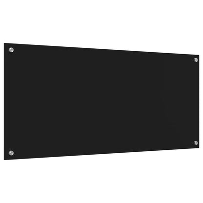 vidaXL Kitchen Backsplash Black 110 x 50 cm Tempered Glass 4