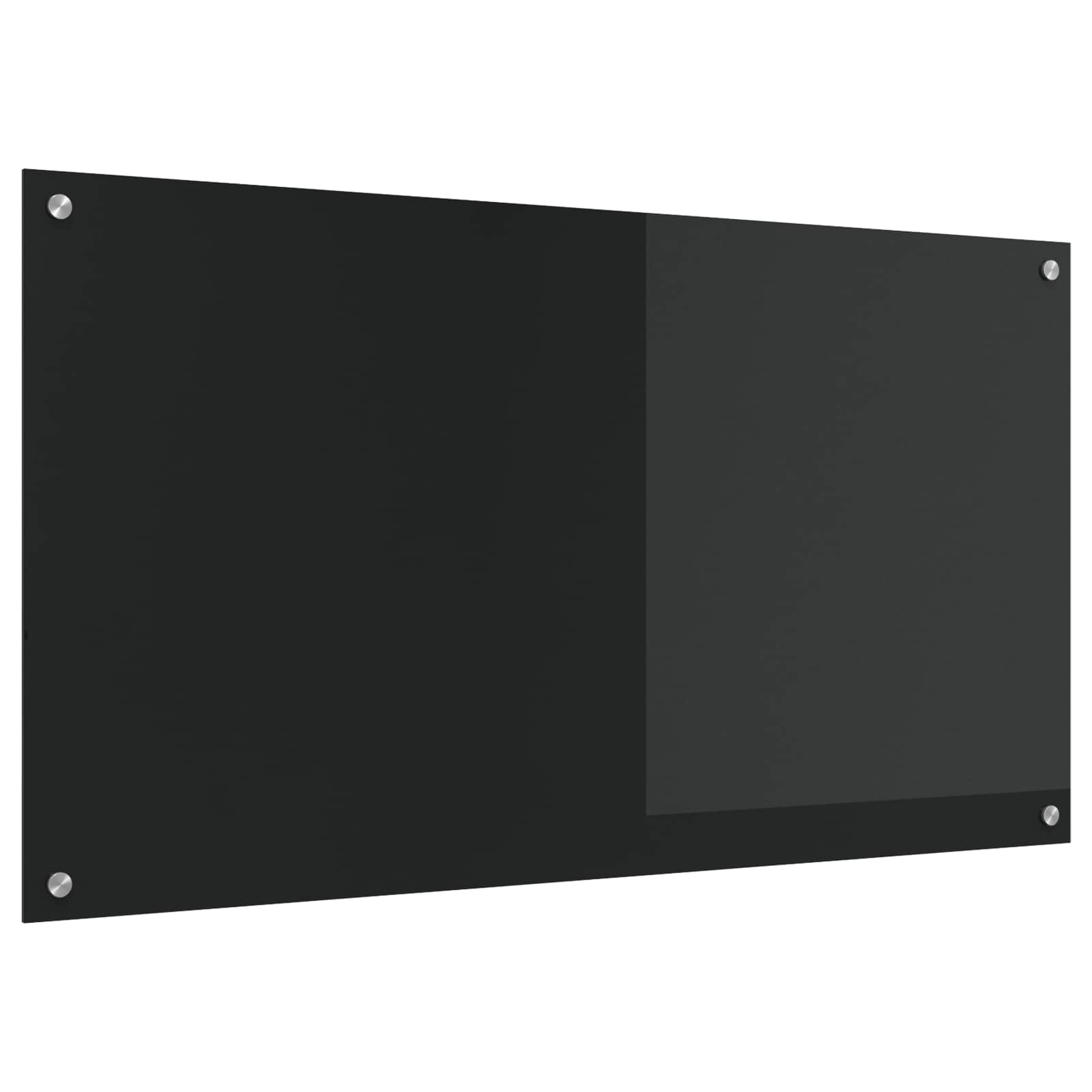 vidaXL Kitchen Backsplash Black 110 x 60 cm Tempered Glass 1