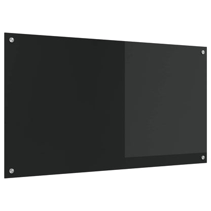 vidaXL Kitchen Backsplash Black 110 x 60 cm Tempered Glass 1