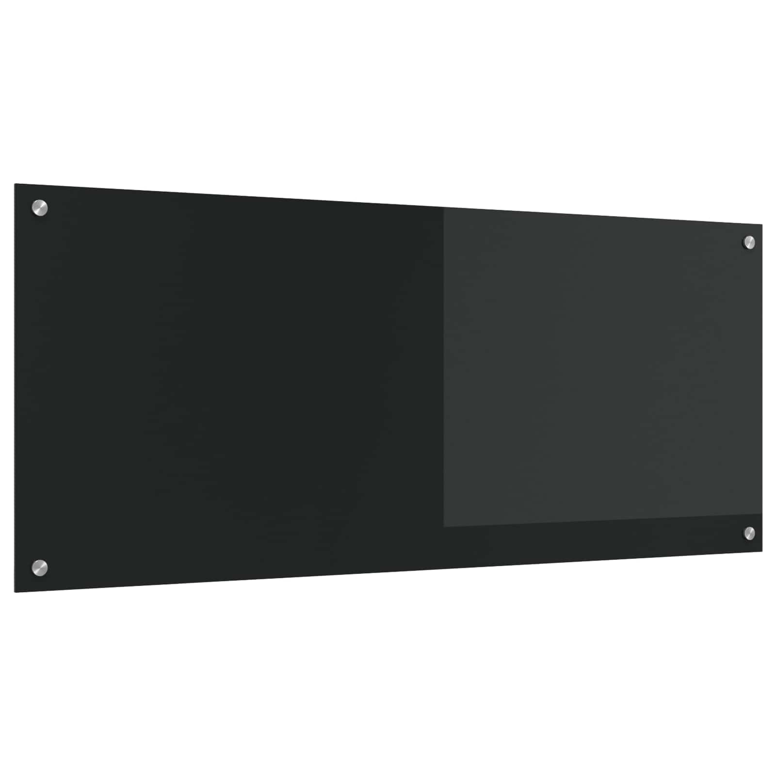vidaXL Kitchen Backsplash Black 120 x 50 cm Tempered Glass 1