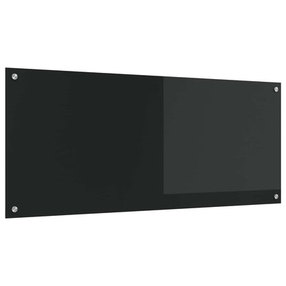 vidaXL Kitchen Backsplash Black 120 x 50 cm Tempered Glass 1