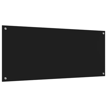 vidaXL Kitchen Backsplash Black 120 x 50 cm Tempered Glass 4