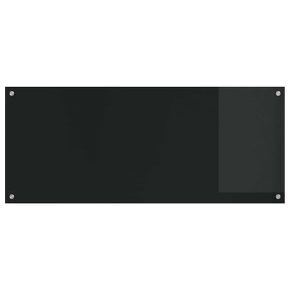 vidaXL Kitchen Backsplash Black 120 x 50 cm Tempered Glass 2