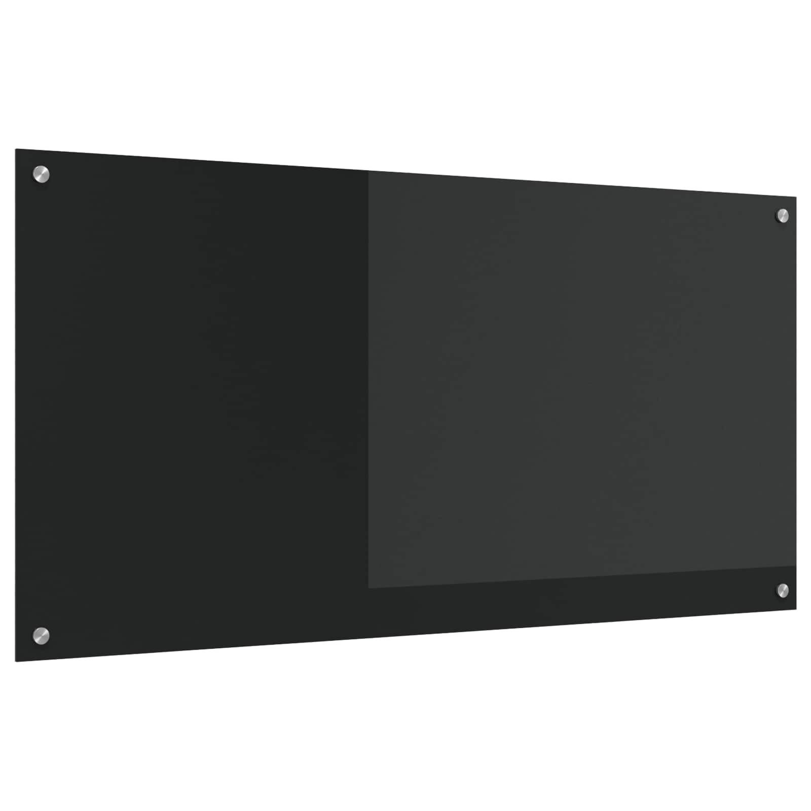 vidaXL Kitchen Backsplash Black 120 x 60 cm Tempered Glass 1