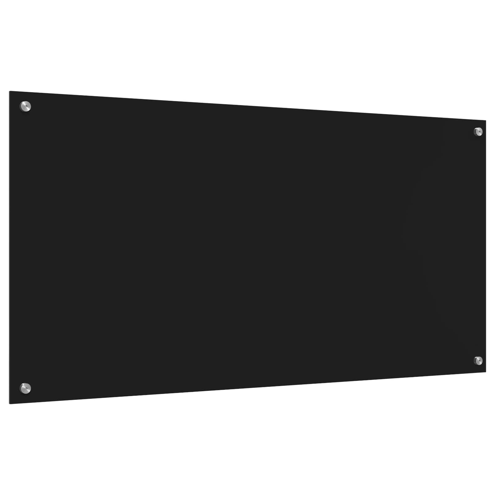 vidaXL Kitchen Backsplash Black 120 x 60 cm Tempered Glass 4