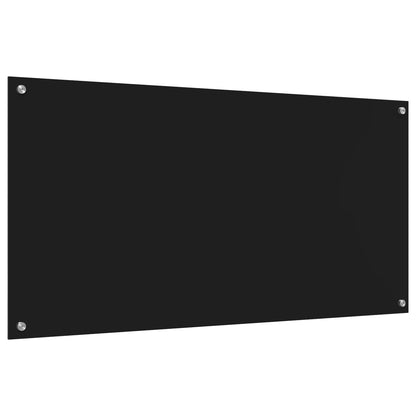 vidaXL Kitchen Backsplash Black 120 x 60 cm Tempered Glass 4