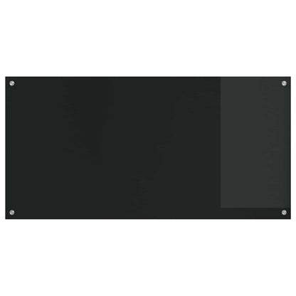 vidaXL Kitchen Backsplash Black 120 x 60 cm Tempered Glass 2