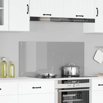 vidaXL Kitchen Backsplash Light Grey 110 x 50 cm Tempered Glass 1