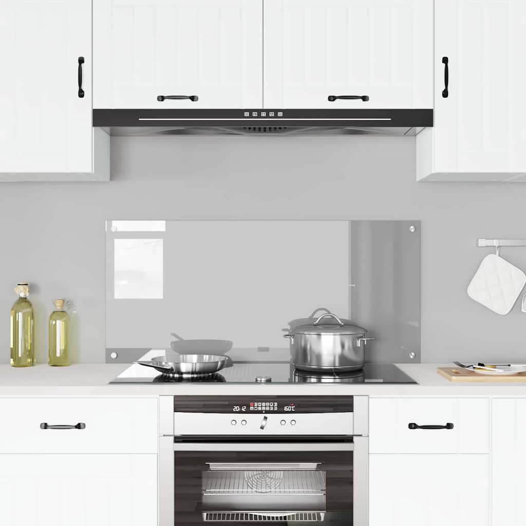 vidaXL Kitchen Backsplash Light Grey 110 x 50 cm Tempered Glass 3