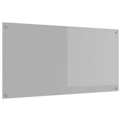 vidaXL Kitchen Backsplash Light Grey 120 x 60 cm Tempered Glass 2
