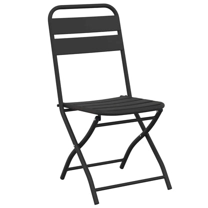 Garden Folding Chair 2 pcs Anthracite Powder-Coated Steel