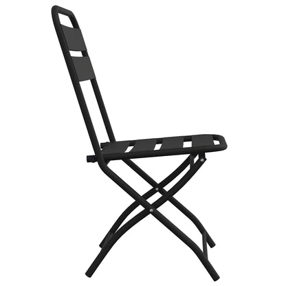 Garden Folding Chair 2 pcs Anthracite Powder-Coated Steel