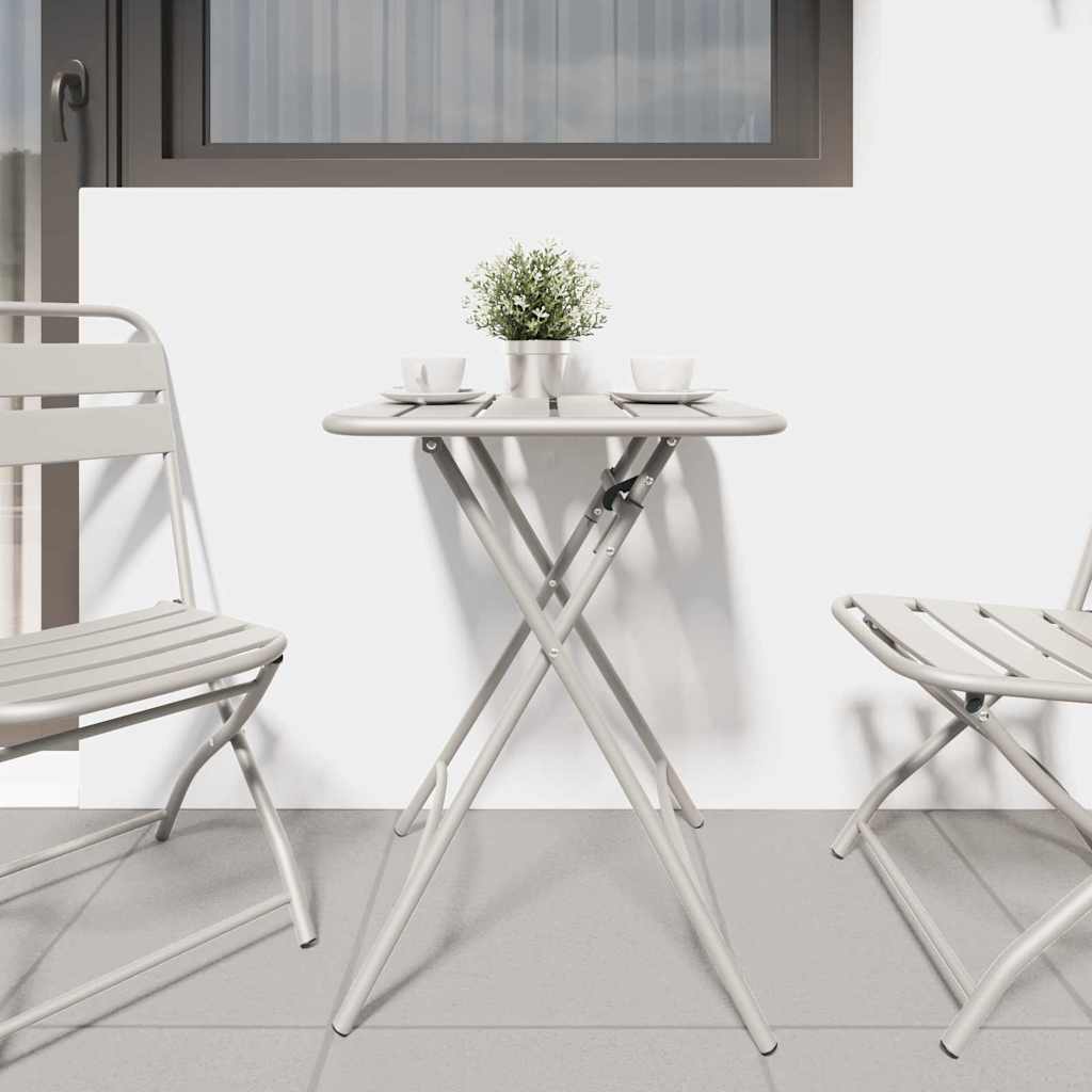 vidaXL Bistro Table Beige 55 x 55 x 72.5 cm Powder-coated Steel 3