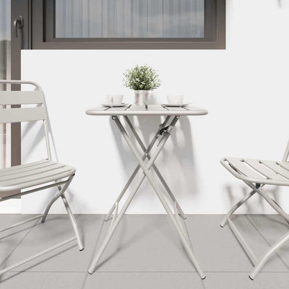 vidaXL Bistro Table Beige 55 x 55 x 72.5 cm Powder-coated Steel 3