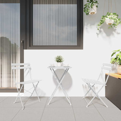 vidaXL Garden Folding Chair 2 pcs White Metal 3